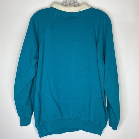 Vintage Hanes Valorie's Folk Art Applique Blue Bird Sweatshirt Raglan Sleeve XL - Picture 2 of 7